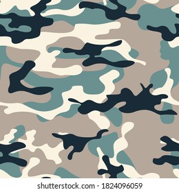 
Abstraction camouflage seamless pattern for textiles. Street trendy background. Vector