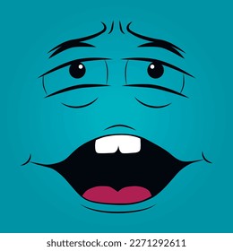 Abstraction. Cartoon expression. Human emotions. Vector illustration