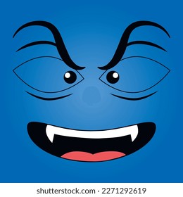 Abstraction. Cartoon expression. Human emotions. Vector illustration