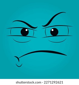 Abstraction. Cartoon expression. Human emotions. Vector illustration