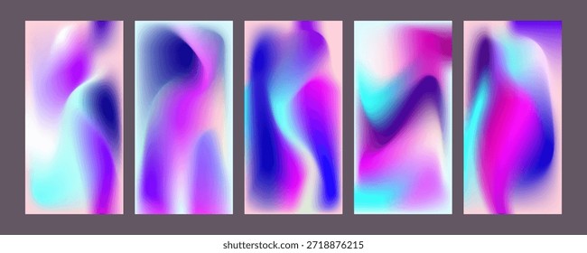 abstracción cGradient El conjunto de fondos de la cubierta de malla de estilo de Memphis 3D El estilo limpio textura de la hoja de perlas sombras. Gradiente 3D Abstractas con lámina holográfica. Lámina de estilo retro de los años 90, 80