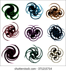 Abstraction  character set on a white background. Vector illustration.