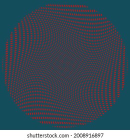 abstraction a circle broken into small squares. Geometric abstraction.