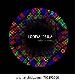 Abstraction of a circle of colored circles. Vector