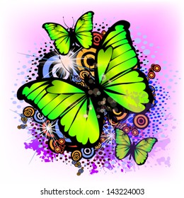 abstraction from circles with a butterfly