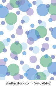 Abstraction with circles in cool colors. Vector background.