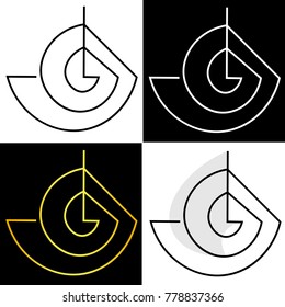 abstraction from circles and corners boat logo