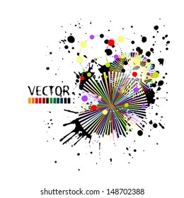 abstraction from circles and paint spots