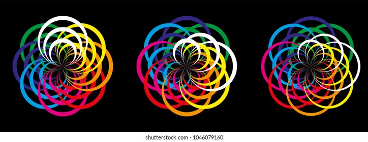 Abstraction of collaboration and diversity in contrast of colors
