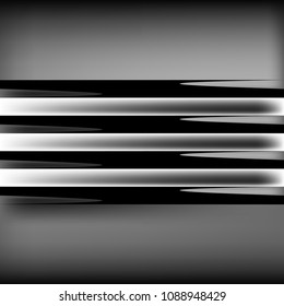 Abstraction from color, horizontal, deformed lines on a gray gradient background. Vector image.