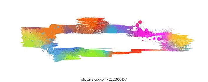 Abstraction colored blots. Rainbow colors. Frame for text with a brush. Vector illustration