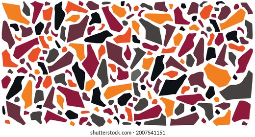 Abstraction with colored geometric shapes on a white background in mosaic style. Can be used as a banner