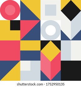 Abstraction of colored geometric shapes. Seamless abstract banner. Vector.