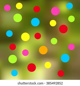 Abstraction - colored spots flying over the meadow. Background for web, e-mail, greeting cards and so on.