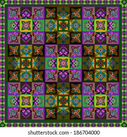 abstraction of colored squares in a square 