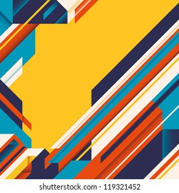 Abstraction with colorful geometric shapes. Vector illustration.