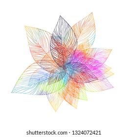 Abstraction with colorful leaves. Vector
