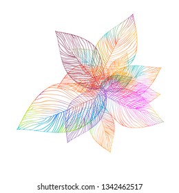 Abstraction with colorful leaves. Vector