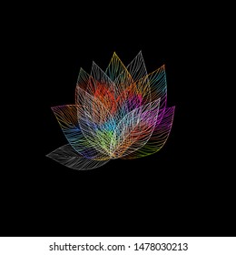 Abstraction with colorful leaves. Vector