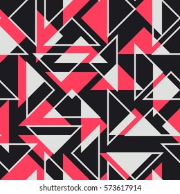 Abstraction composed of different triangles. Modern sealmless abstract texture, pattern