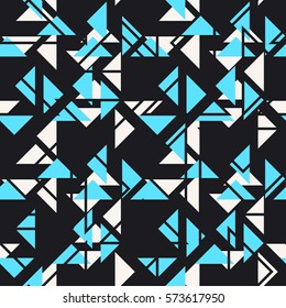 Abstraction composed of different triangles. Modern sealmless abstract texture, pattern