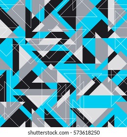 Abstraction composed of different triangles. Modern sealmless abstract texture, pattern