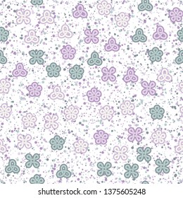 Abstraction consisting of looped figures applied to a motley background. Seamless pattern. Easy editing.