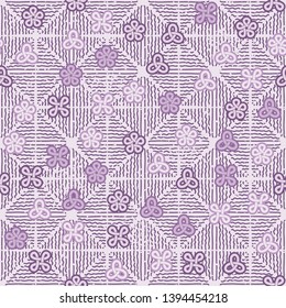 Abstraction consisting of looped figures applied to a motley background. Seamless pattern. Easy editing.