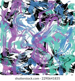 Abstraction consists of spots and lines imitating spilled ink.