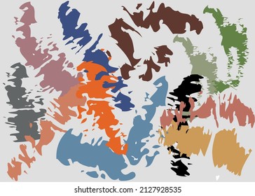 Abstracción. Ilustraciones creativas, abstractas y coloridas sobre un fondo claro con decoraciones de paredes pintadas a mano, postales o portadas de folletos. vector