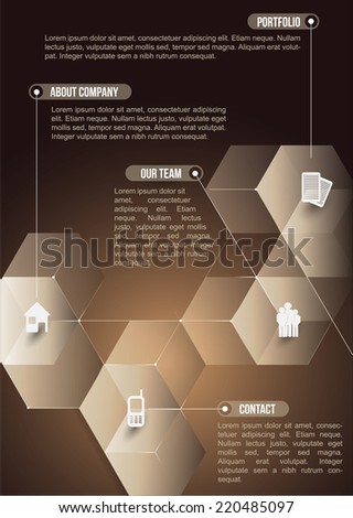 The abstraction cubic informative background with icons for companies
