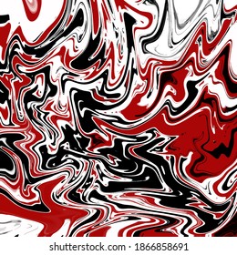 Abstraction, curves, waves, red, white, black