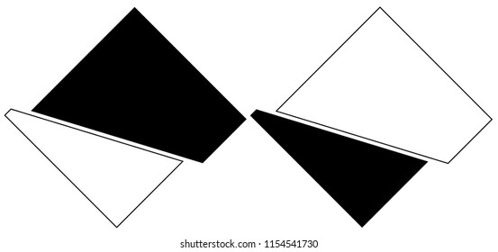 abstraction from a cut rectangle geometry minimalistic logo