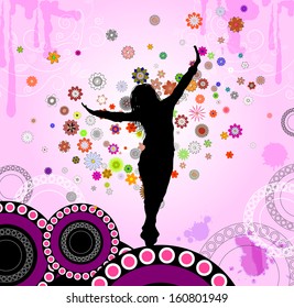 Abstraction with a dancing girl 