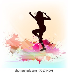 Abstraction dancing girl. Vector