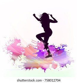 Abstraction dancing girl. Vector