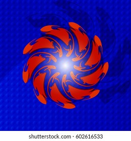 Abstraction and deception of sight in the form of a ball, tentacles