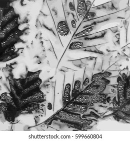 Abstraction, deciduous background with dew elements