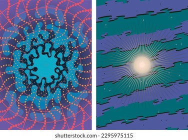 Resumen Diseño Diseño Estilo Psicodélico Conjunto de fondos