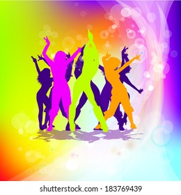 abstraction disco. dancing girls. Vector