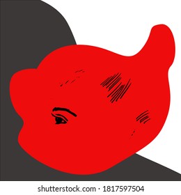 Abstraction drawing eyes. Design for postcards, print, logo.
