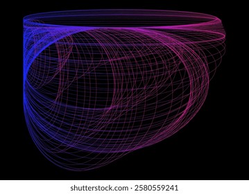 Abstraction drawn with lines. Harmonograph drawings. Contemporary art. Abstract geometric element. Mathematical chaos, spirograph. Design element for poster, banners, flyers. Psychedelic art