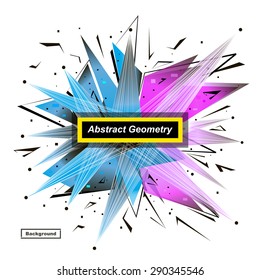 Abstraction, Explosion of geometric shapes. White background Vector EPS 10
