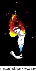 Abstraction. Fire and water demon.