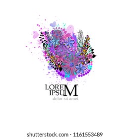 Abstraction of flowers with blots