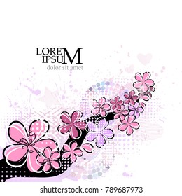 Abstraction with flowers and blots.