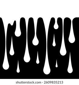 Abstraction of flowing substance. Liquid substance drips and flows. Paint on a dark background. EPS 10.