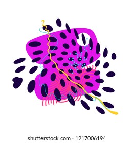 Abstraction in the form of an ornament. Vector. Vintage pattern for decoration on fabrics and textiles. Cute background. Multicolored wavy lines. Painting for the interior.