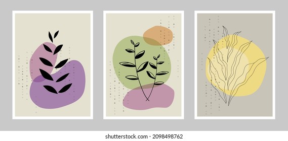 Abstraction geometric background, contemporary modern trendy illustration. Modern vector layouts with hand drawn organic shapes and textures. Impressionism art poster, banner, card, Nordic.