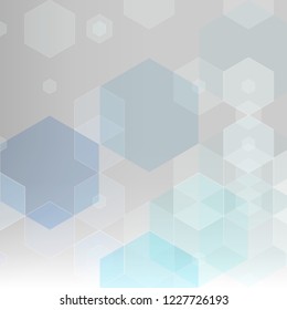 
Abstraction of geometric gray background. Blue hexagonal shape.